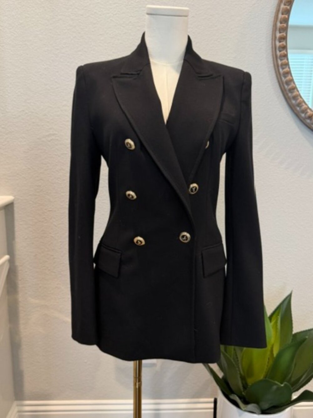 ZARA Black Pea Coat Adult XS
